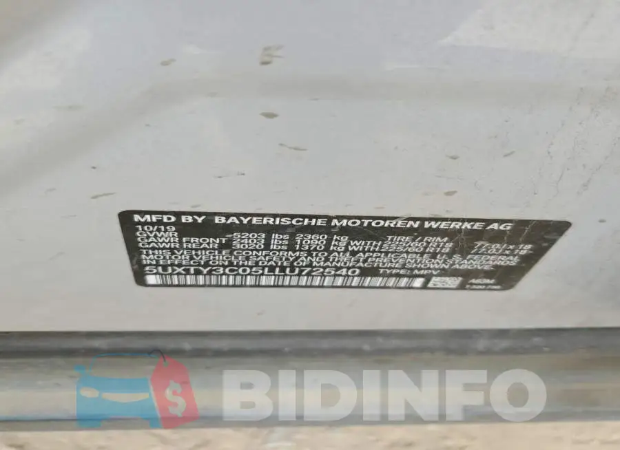 5UXTY3C05LLU72540 Photo# 14