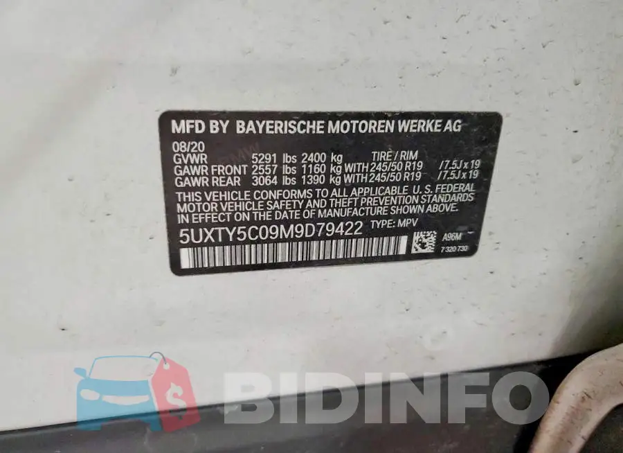 5UXTY5C09M9D79422 Photo# 13