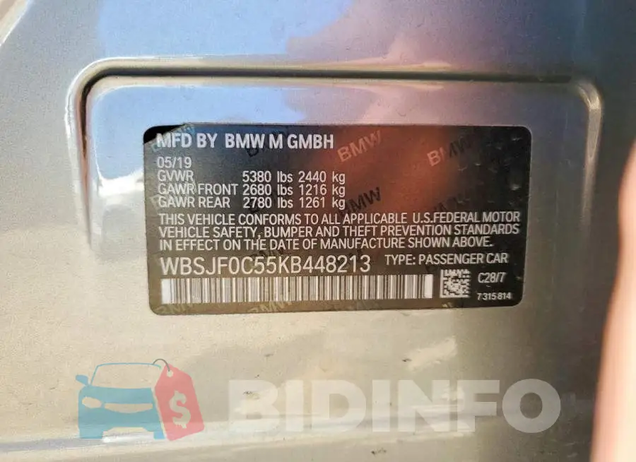 WBSJF0C55KB448213 Photo# 13