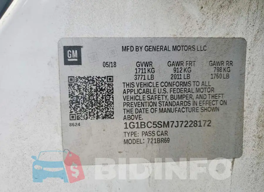 1G1BC5SM7J7228172 Photo# 12