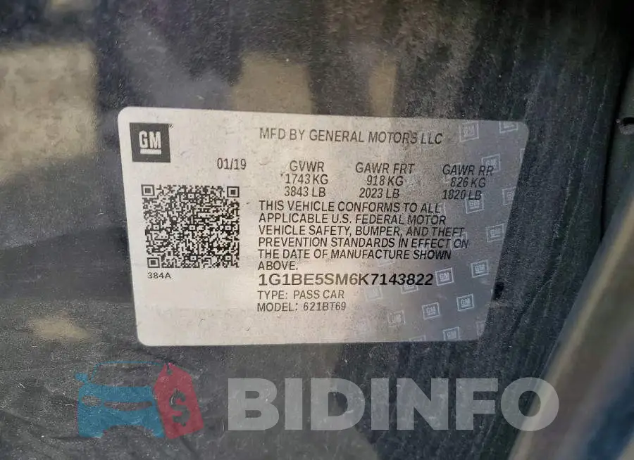 1G1BE5SM6K7143822 Photo# 12
