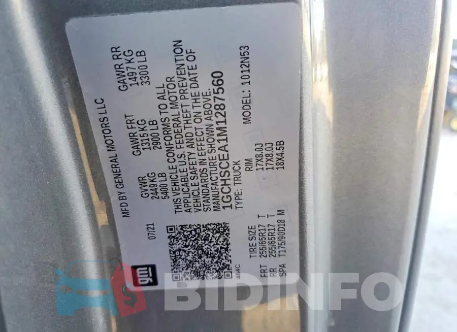 1GCHSCEA1M1287560 Photo# 12