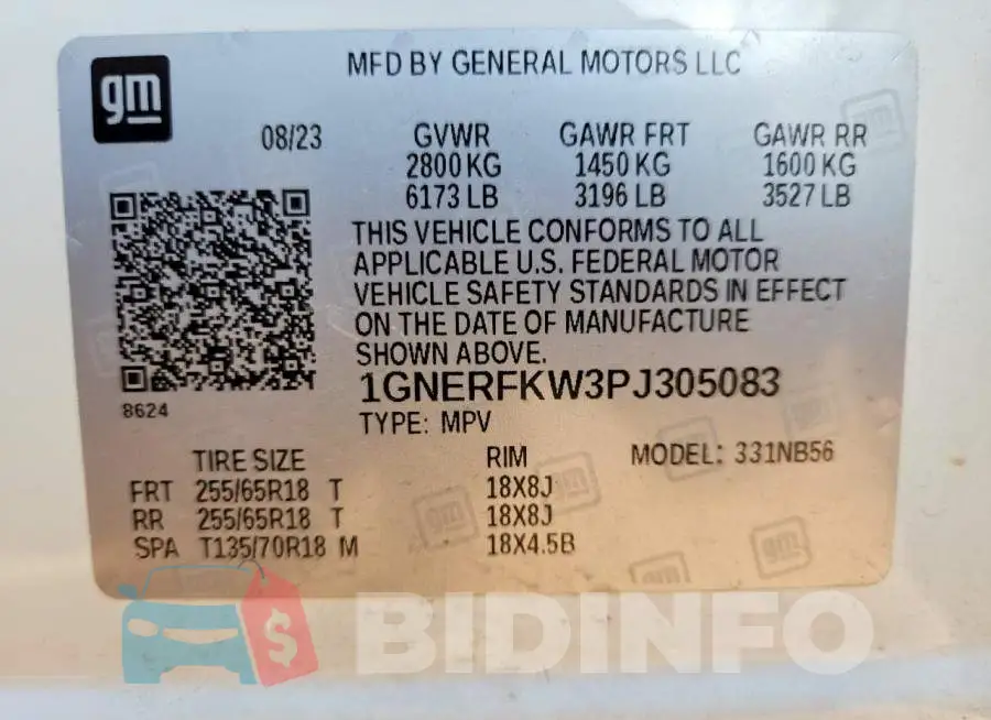 1GNERFKW3PJ305083 Photo# 14