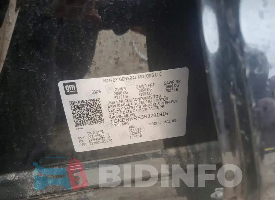 1GNERKRS3SJ231815 Photo# 13