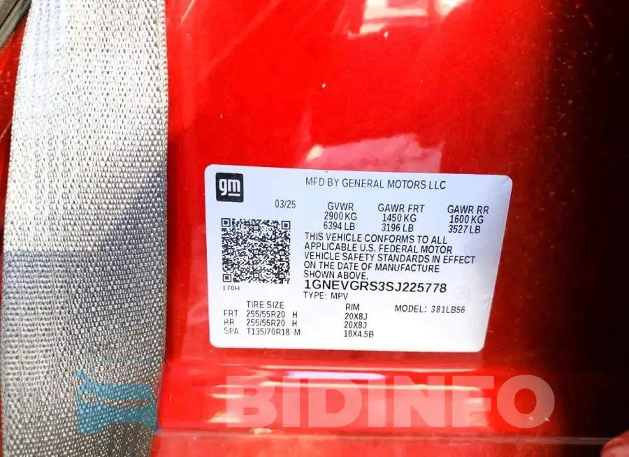 1GNEVGRS3SJ225778 Photo# 13