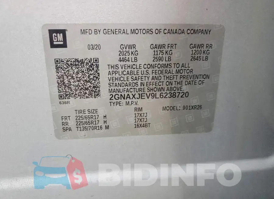 2GNAXJEV9L6238720 Photo# 12