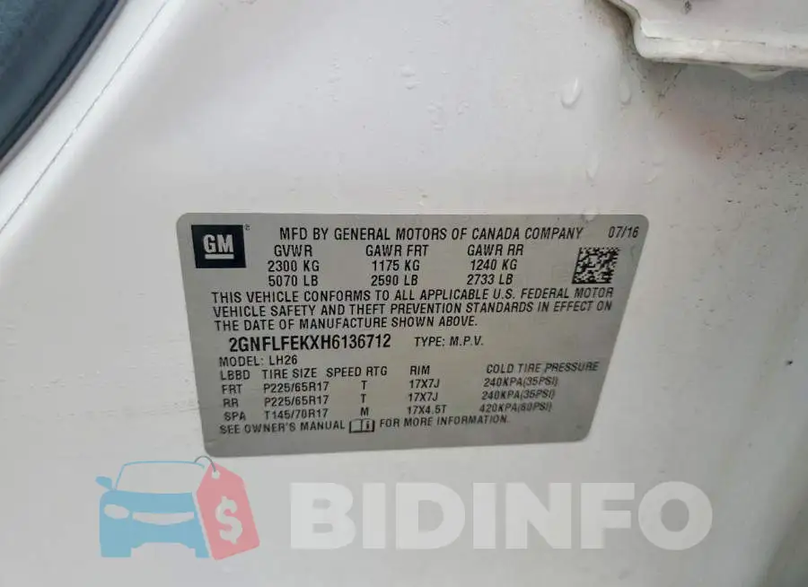 2GNFLFEKXH6136712 Photo# 13