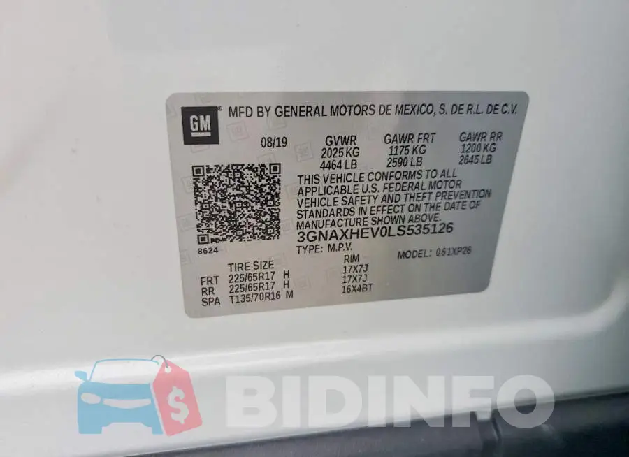 3GNAXHEV0LS535126 Photo# 13