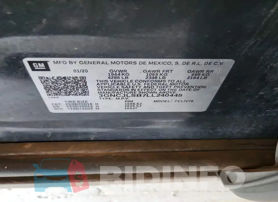3GNCJLSB7LL240445 Photo# 13