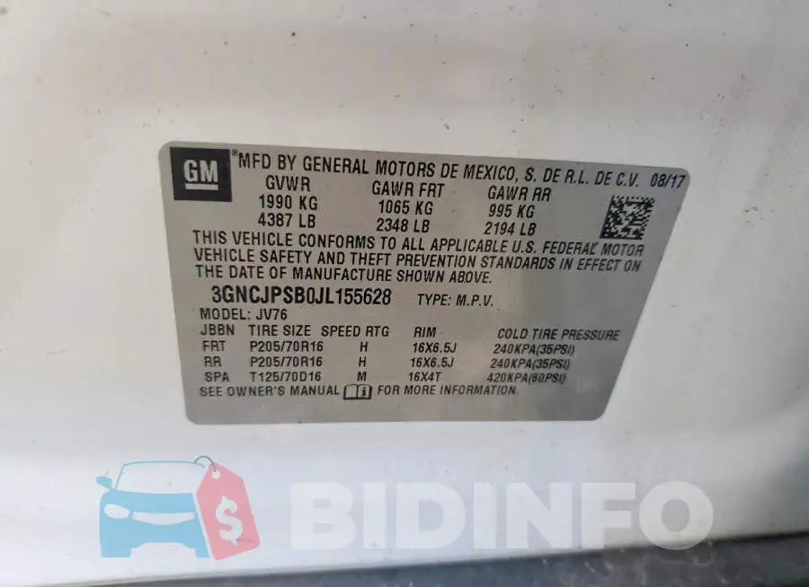 3GNCJPSB0JL155628 Photo# 13
