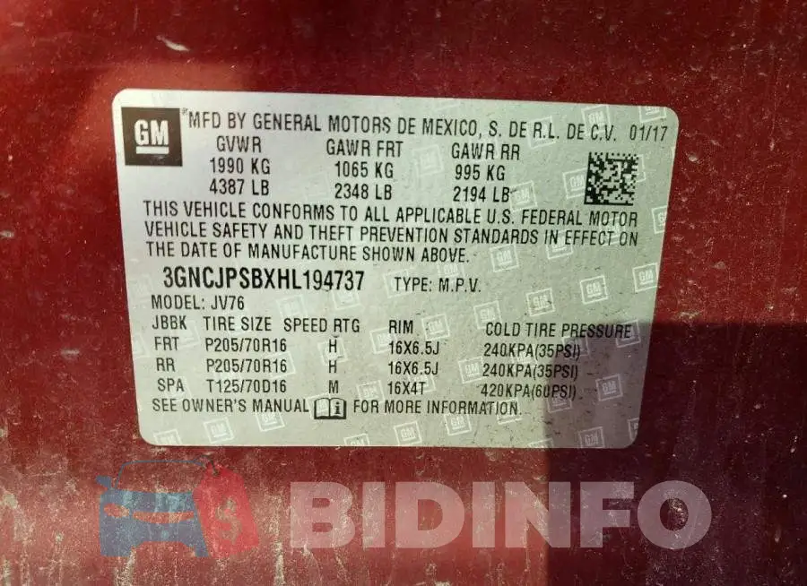 3GNCJPSBXHL194737 Photo# 13