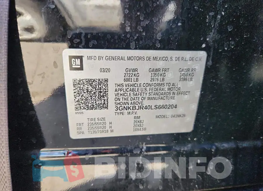 3GNKBJR40LS660204 Photo# 13