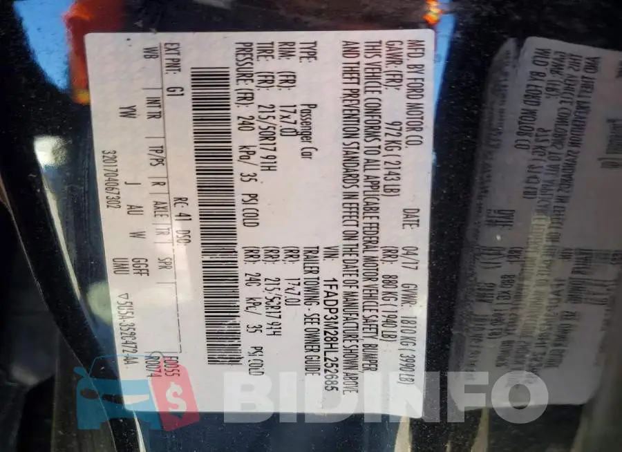 1FADP3M28HL252685 Photo# 12