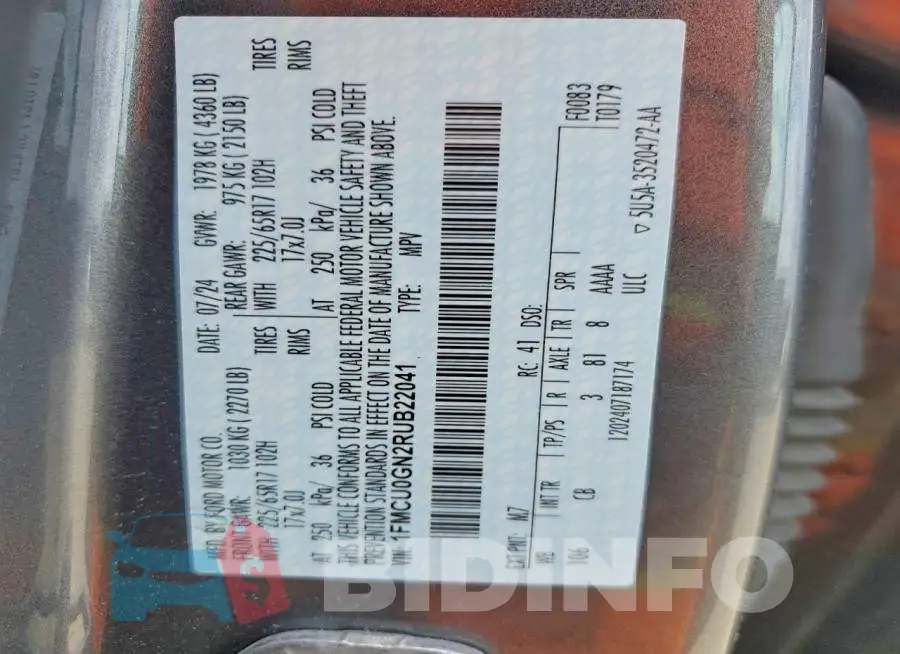 1FMCU0GN2RUB22041 Photo# 13