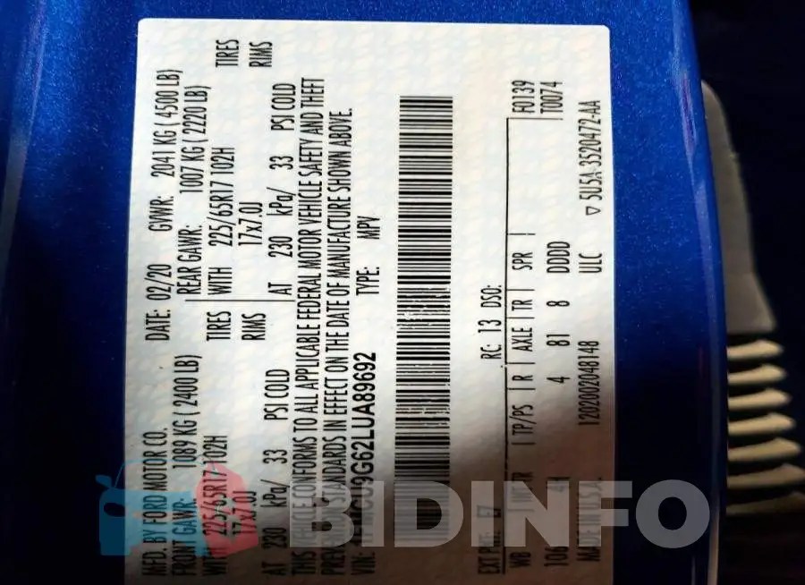 1FMCU9G62LUA89692 Photo# 13