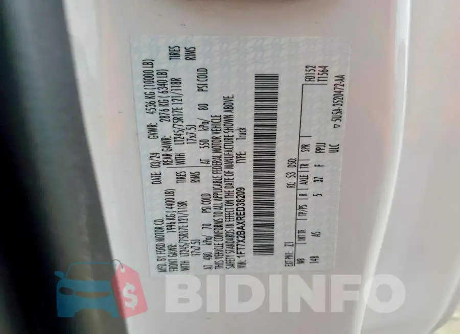 1FT7X2BAXRED38209 Photo# 12