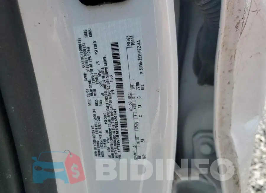 1FT8W3BM3RED29441 Photo# 12