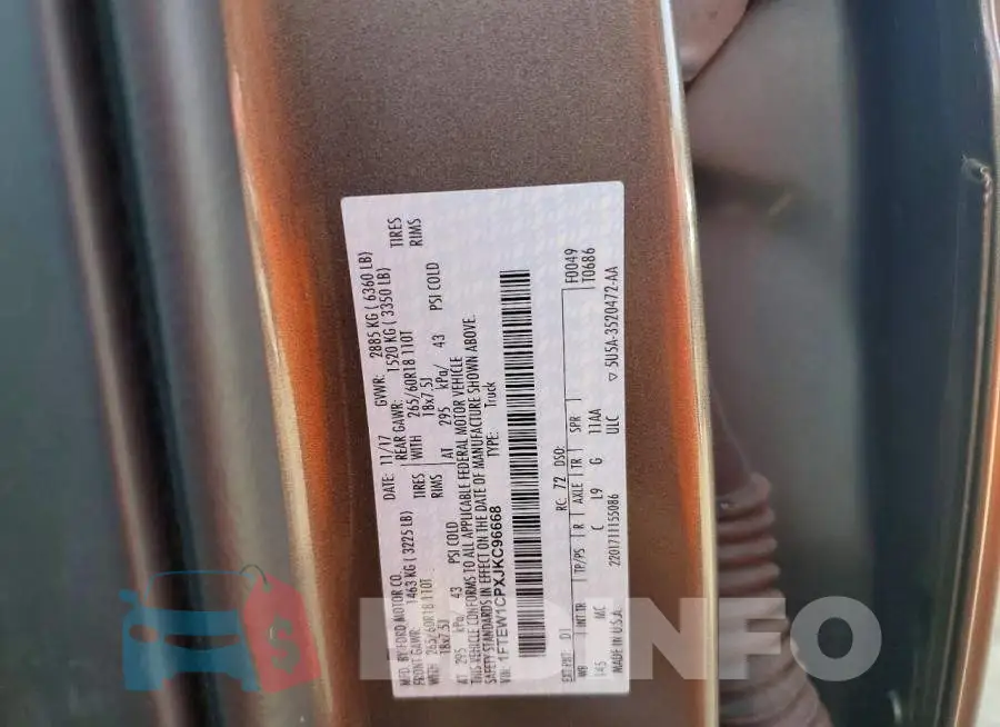 1FTEW1CPXJKC96668 Photo# 12