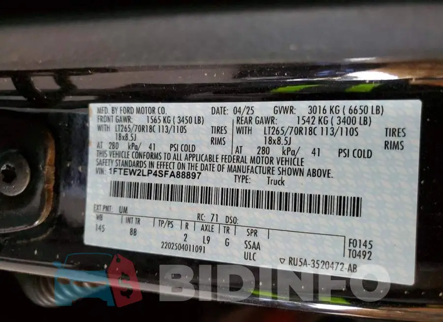 1FTEW2LP4SFA88897 Photo# 12