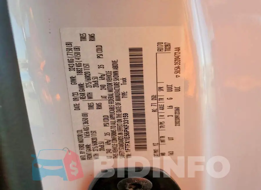1FTFX1E56PKF33159 Photo# 12