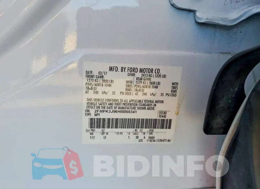 2FMPK3J96HBB69341 Photo# 13