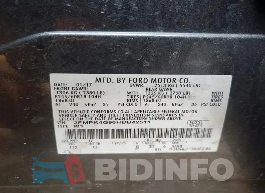 2FMPK4G96HBB42511 Photo# 12