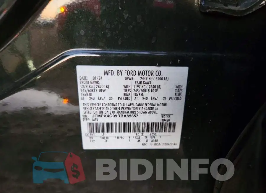 2FMPK4G99RBA85657 Photo# 13