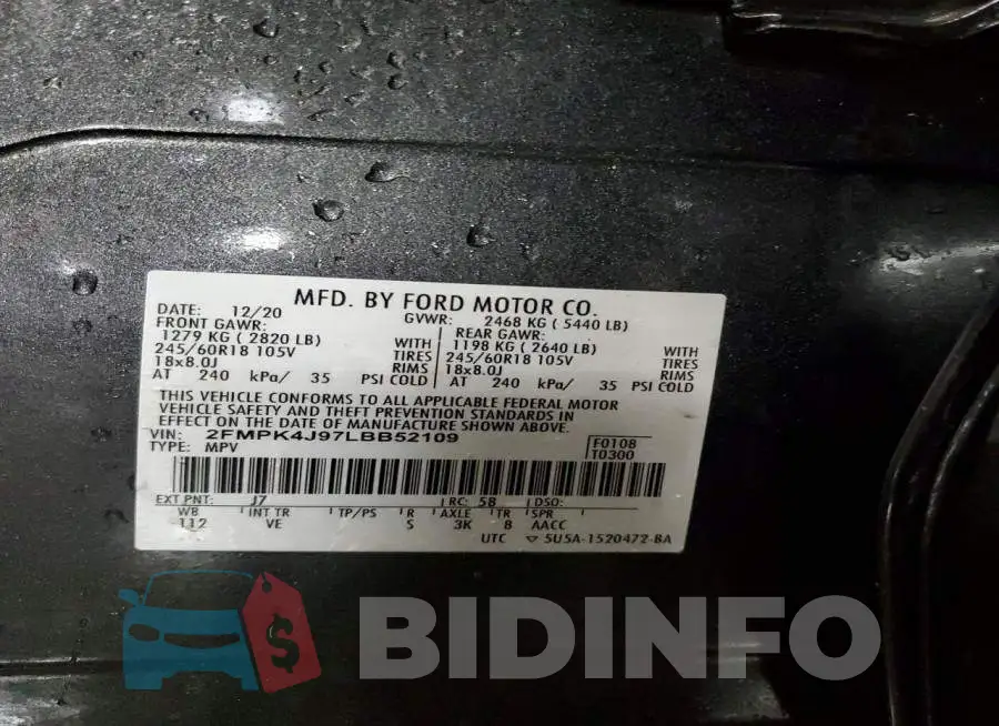 2FMPK4J97LBB52109 Photo# 13