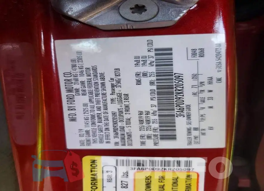 3FA6P0D92KR205097 Photo# 13