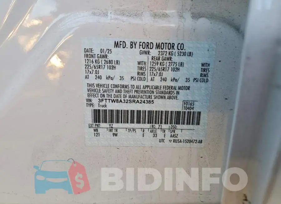 3FTTW8A32SRA24385 Photo# 12