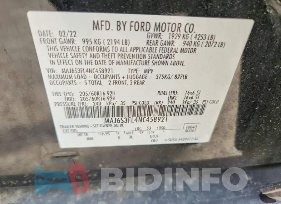 MAJ6S3FL4NC458921 Photo# 12