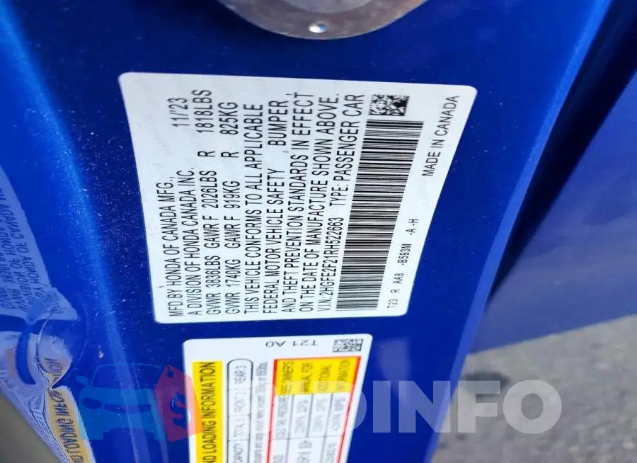2HGFE2F21RH522663 Photo# 12