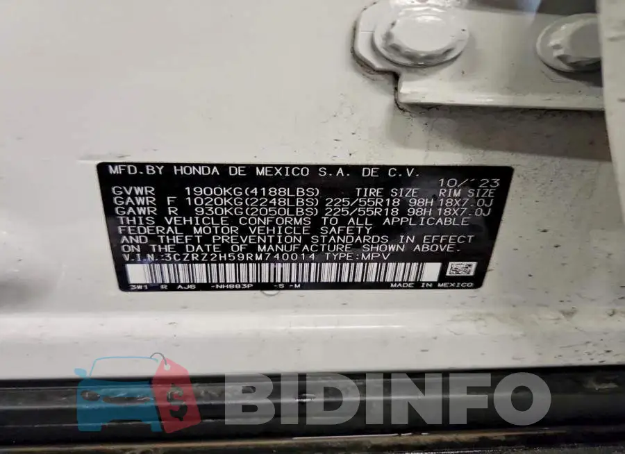 3CZRZ2H59RM740014 Photo# 13