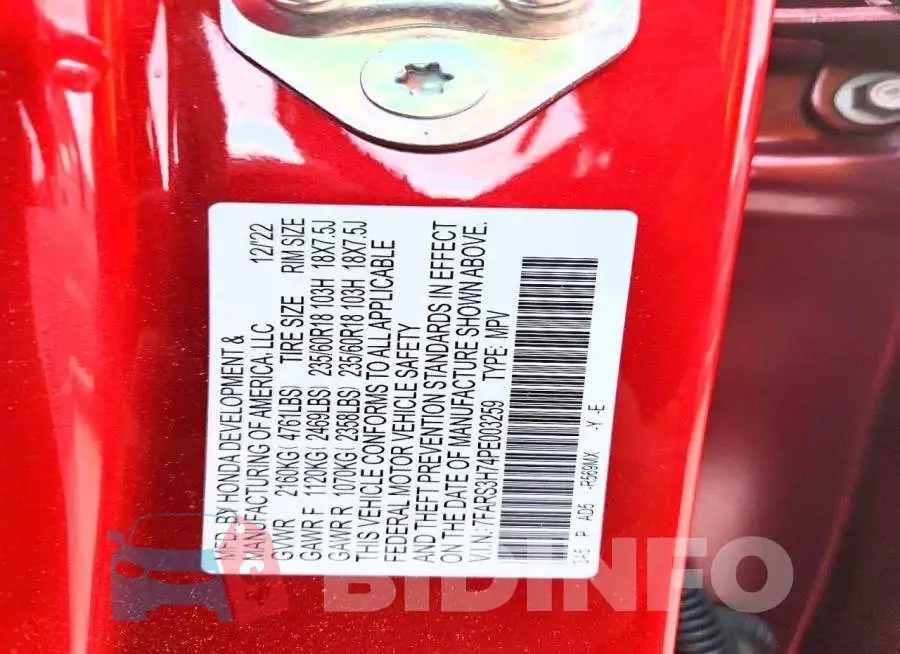 7FARS3H74PE003259 Photo# 13