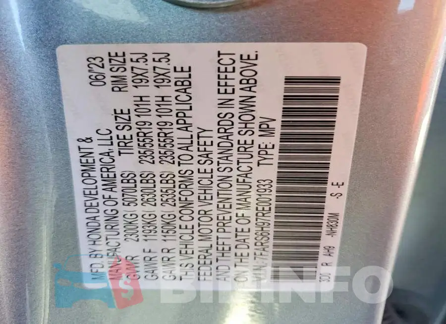 7FARS6H97RE001933 Photo# 13