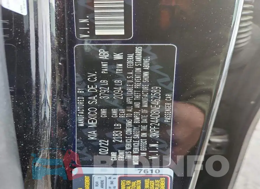 3KPF24AD8NE462589 Photo# 12