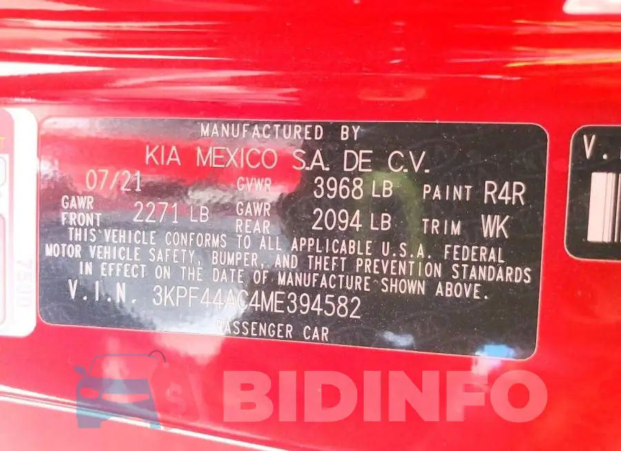 3KPF44AC4ME394582 Photo# 13