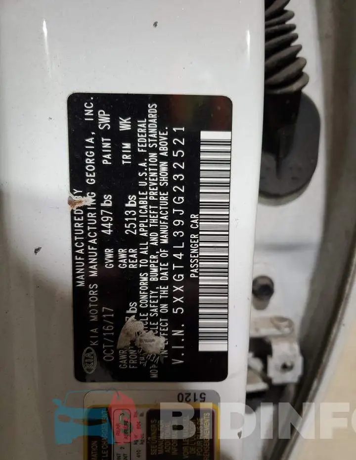 5XXGT4L39JG232521 Photo# 12