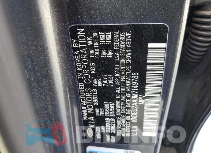 KNDEU2AA3M7149786 Photo# 13