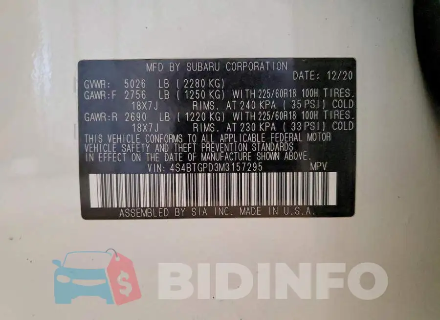 4S4BTGPD3M3157295 Photo# 13