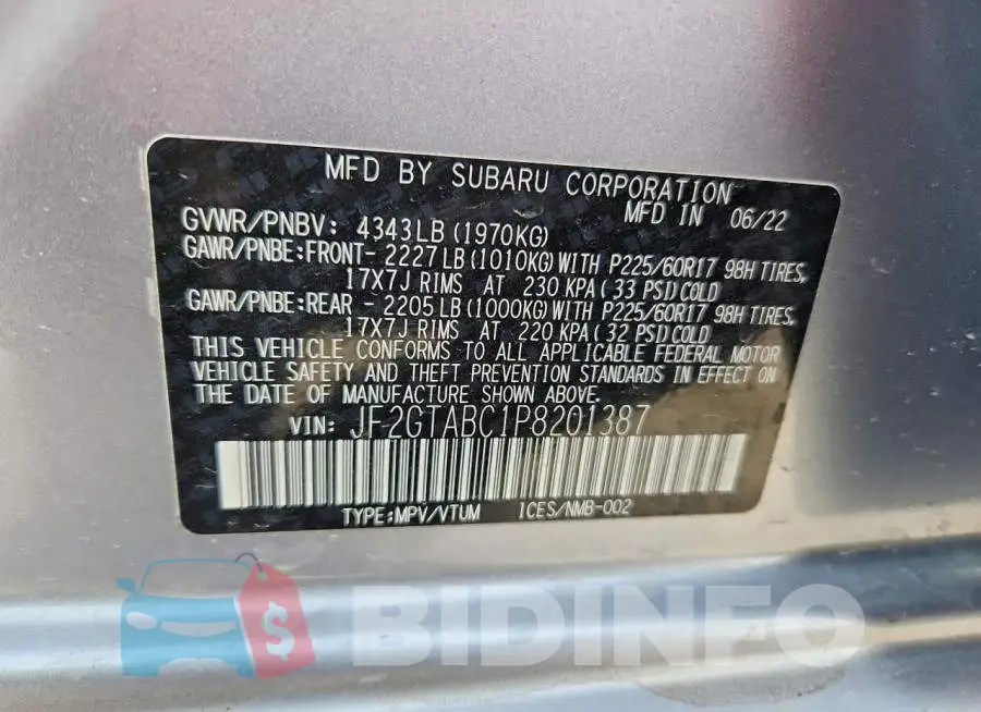 JF2GTABC1P8201387 Photo# 13