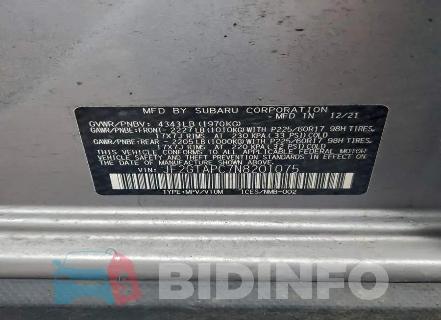 JF2GTAPC7N8201075 Photo# 12