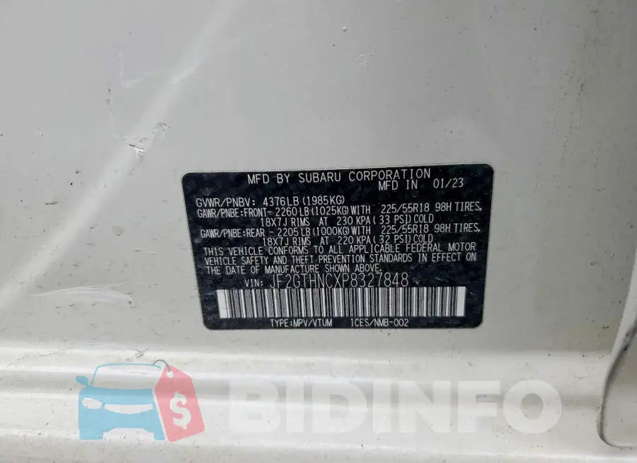 JF2GTHNCXP8327848 Photo# 13