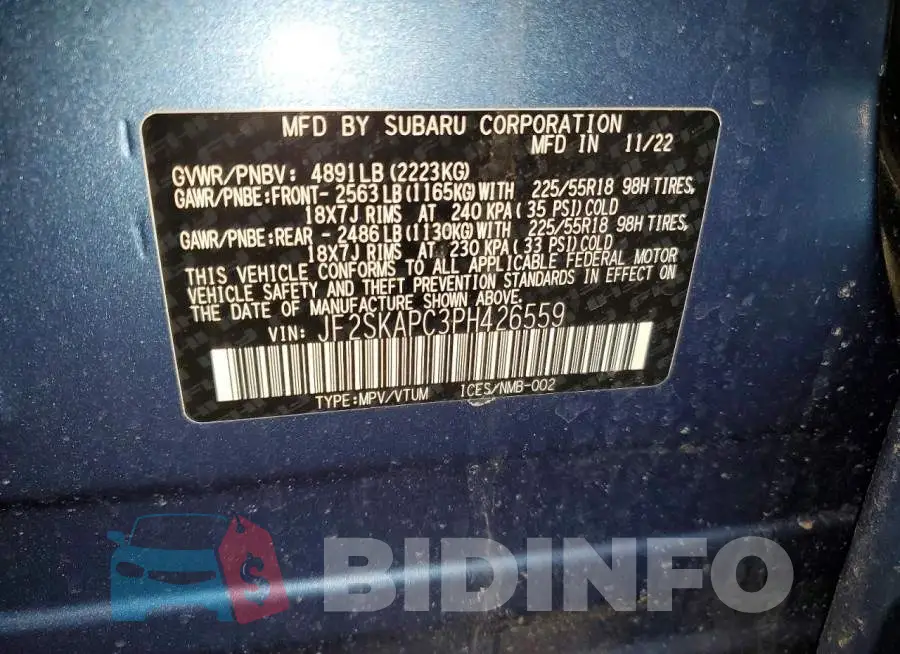 JF2SKAPC3PH426559 Photo# 13