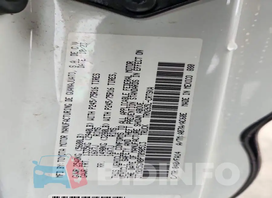 3TYRX5GN8PT090513 Photo# 12