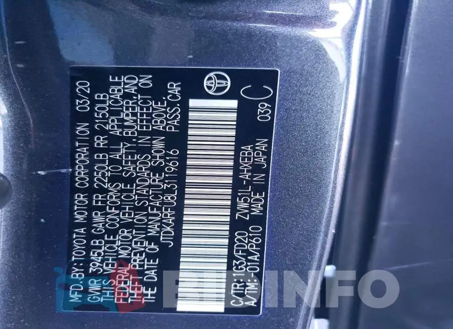 JTDKARFU8L3119616 Photo# 12