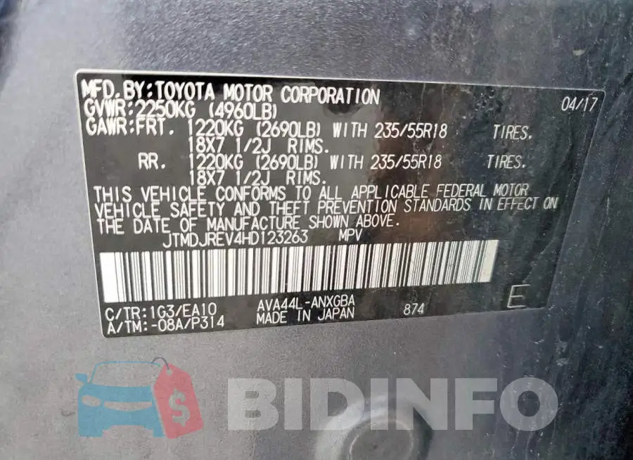 JTMDJREV4HD123263 Photo# 13