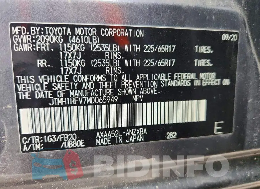 JTMH1RFV7MD065949 Photo# 14