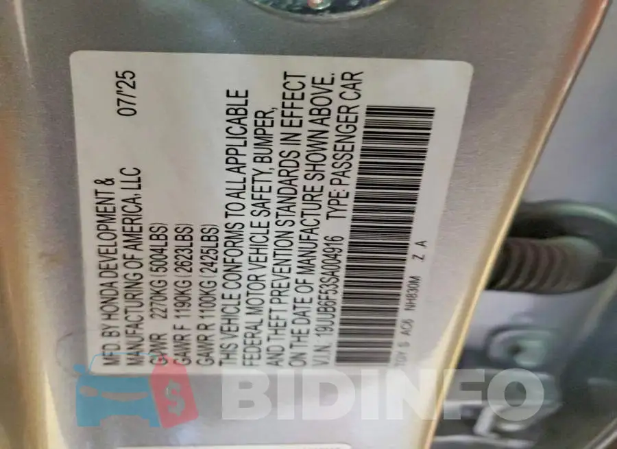 19UUB6F53SA004916 Photo# 12