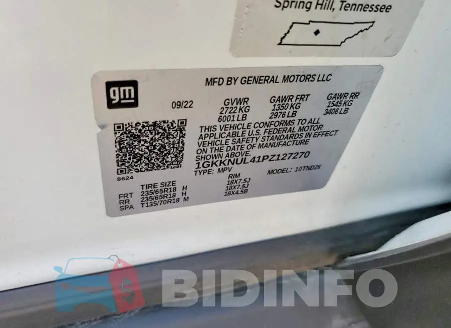 1GKKNUL41PZ127270 Photo# 13